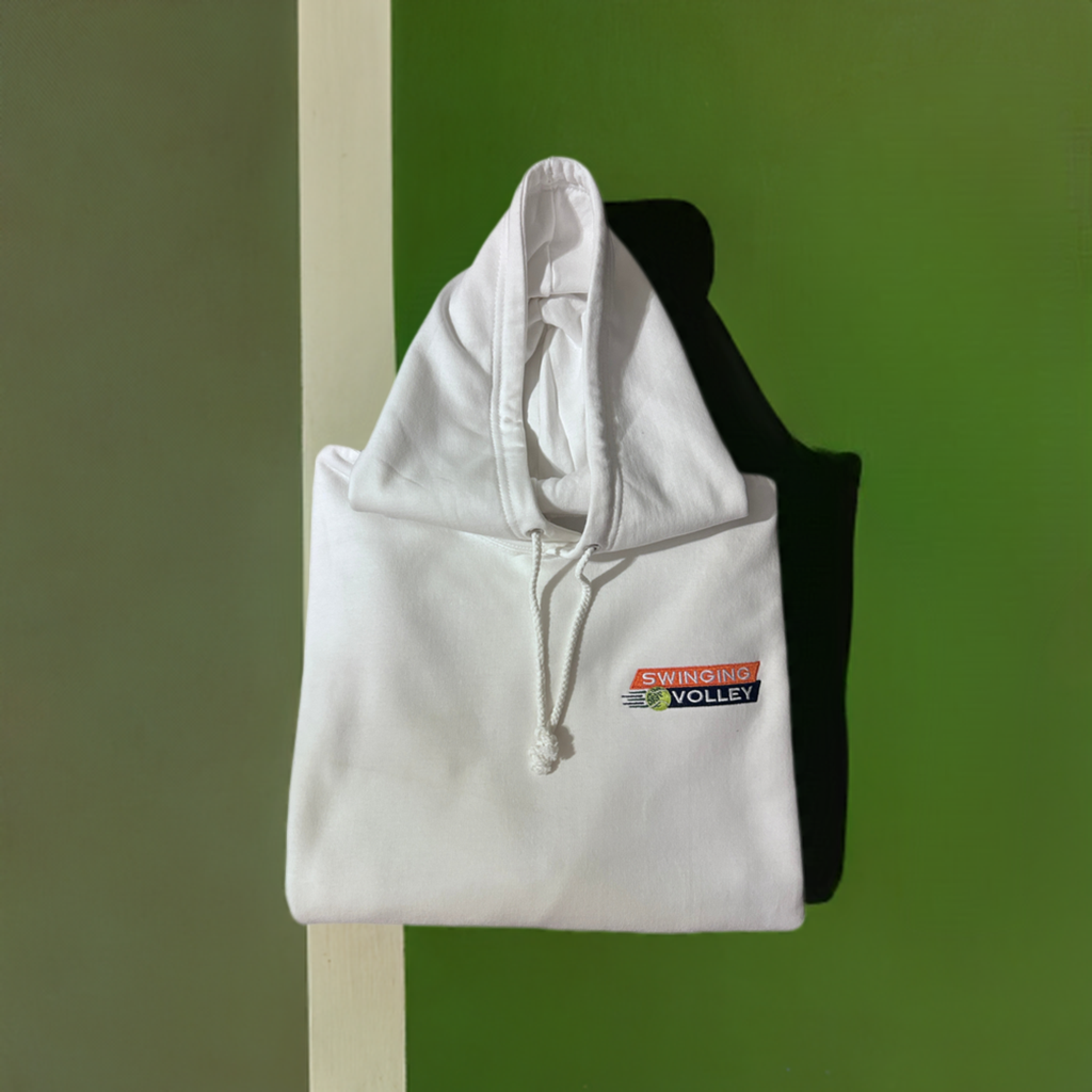 Unisex Tennis College Hoodie - Arctic White Stacked Logo