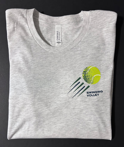 Short Sleeve T-Shirt Ash Unisex [Tennis Ball Logo] Swinging Volley