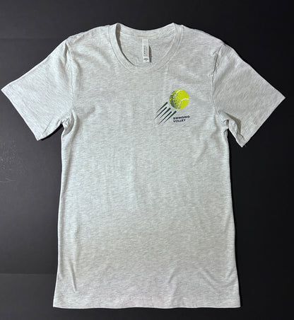 Short Sleeve T-Shirt Ash Unisex [Tennis Ball Logo] Swinging Volley