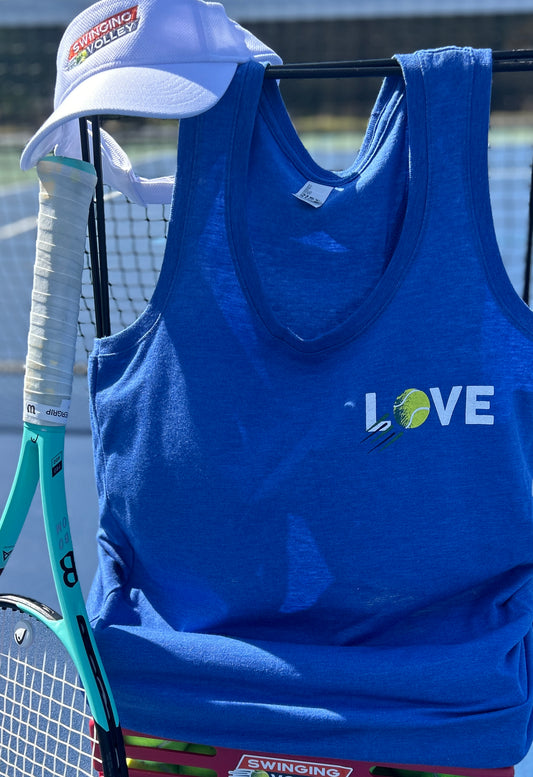 Women's Racerback Tank Royal Frost [LOVE Logo] Swinging Volley