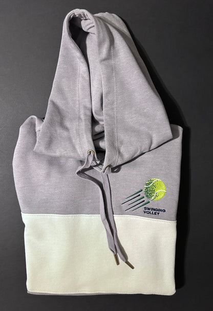 All-American Color Block Hoodie Heather Gray Unisex [Tennis Ball Logo] Swinging Volley