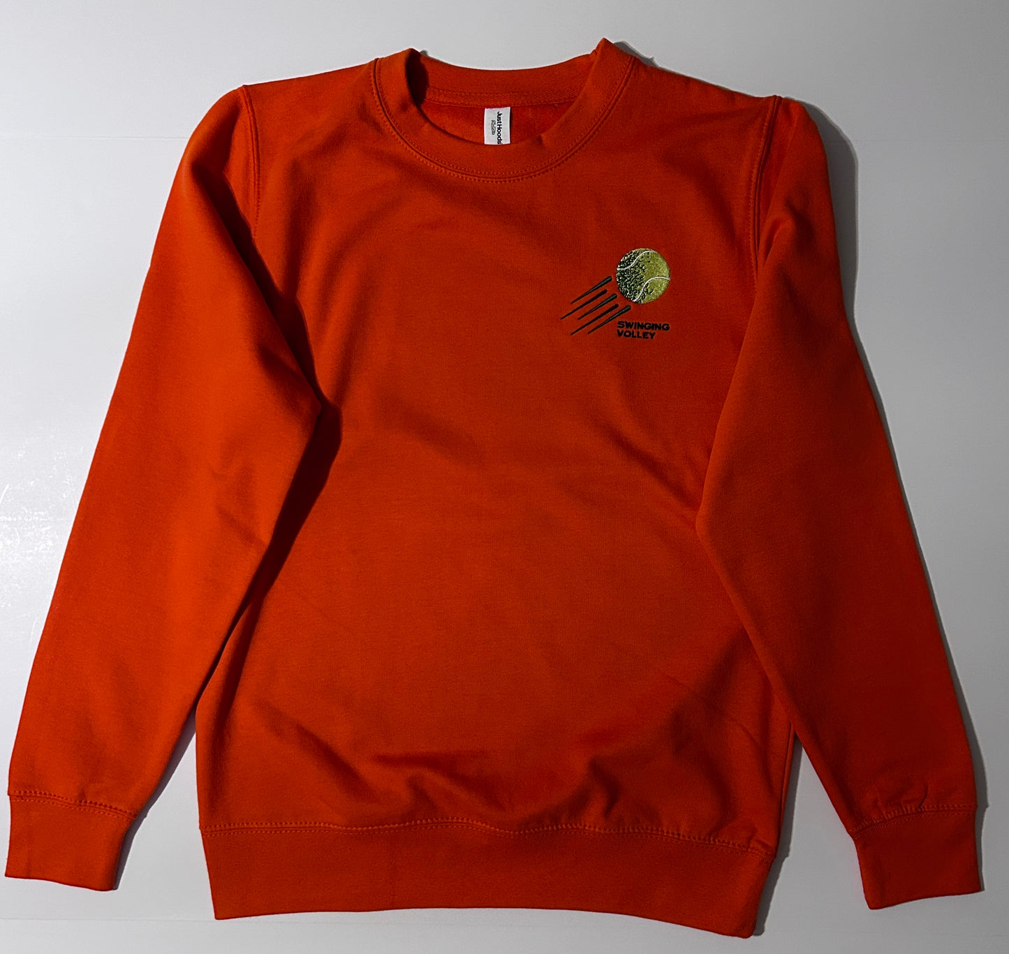 College Crew Sweatshirt Sunset Orange Unisex [Tennis Ball Logo] Swinging Volley *Sample Sale*