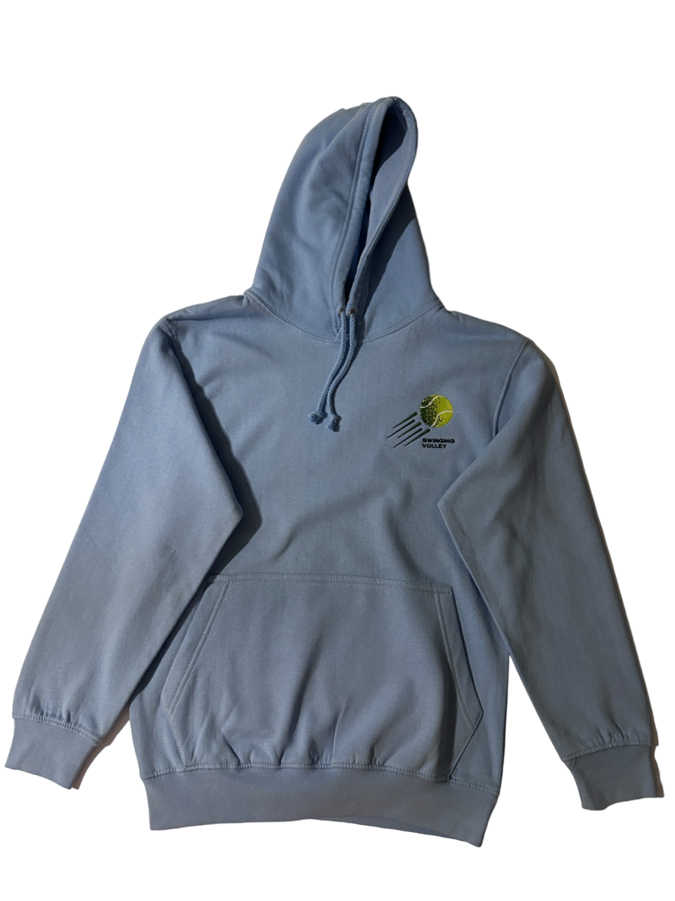 College Hoodie Sky Blue Unisex [Tennis Ball Logo] Swinging Volley