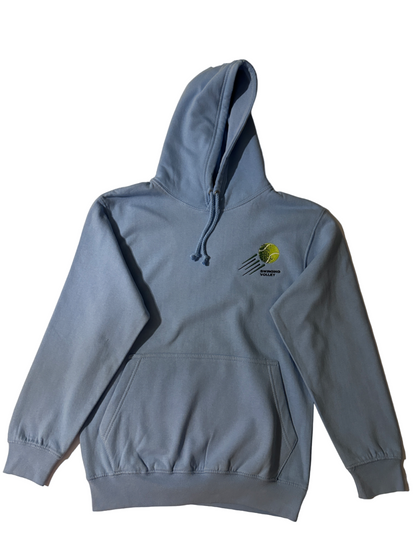 College Hoodie Sky Blue Unisex [Tennis Ball Logo] Swinging Volley