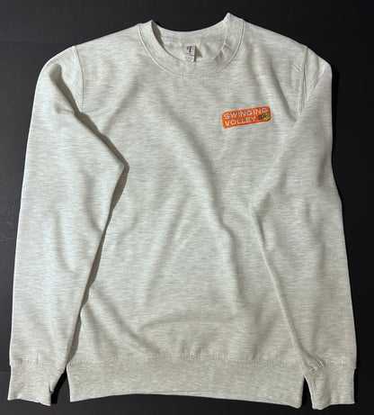 College Crew Sweatshirt Ash Unisex [Tennis Badge Logo] Swinging Volley *Sample Sale*