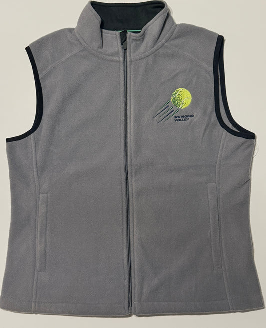 Women’s Fleece Vest Graphite [Tennis Ball Logo] Swinging Volley