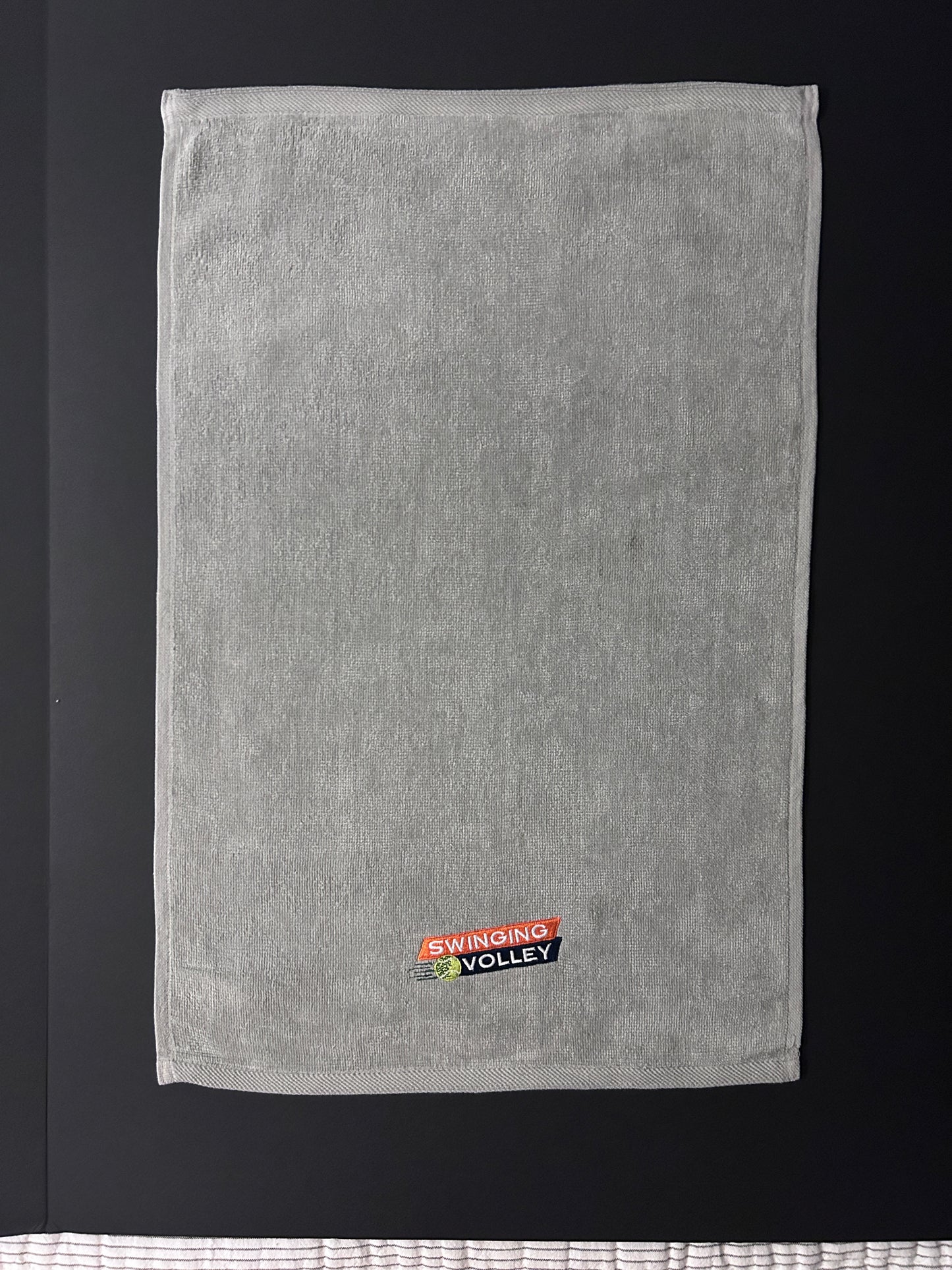 Sport Towel Gray [Tennis Stacked Logo] Swinging Volley