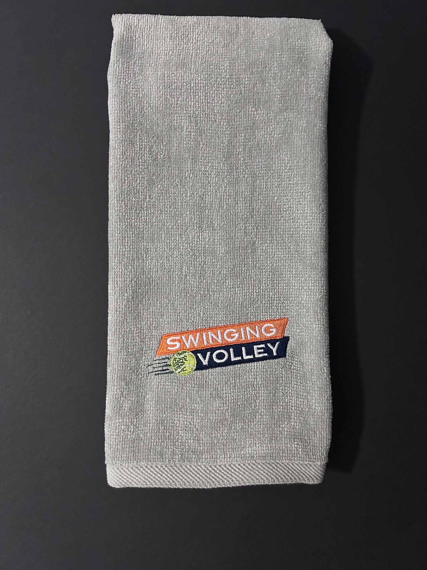 Sport Towel Gray [Tennis Stacked Logo] Swinging Volley