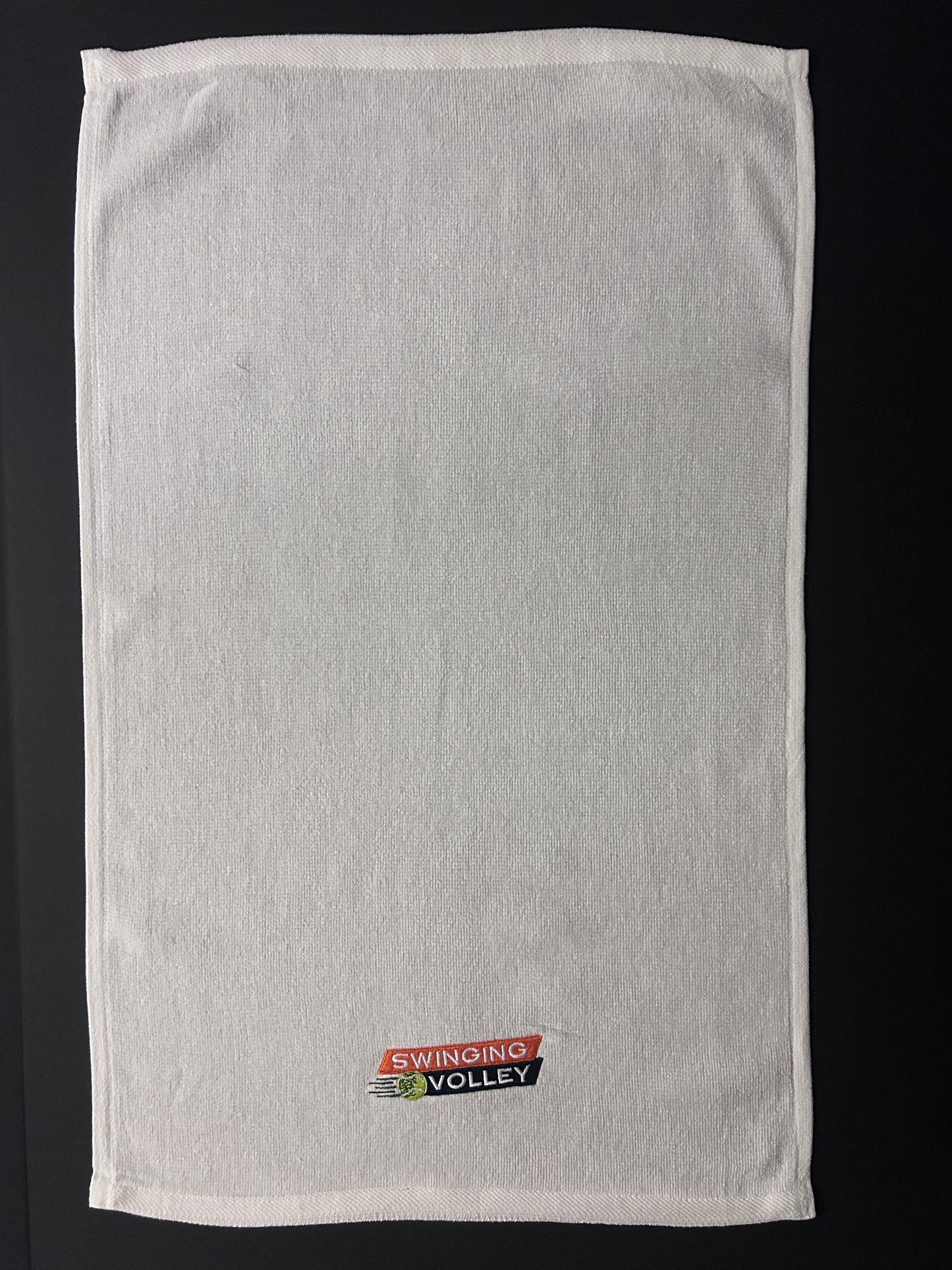 Sport Towel White [Tennis Stacked Logo] Swinging Volley