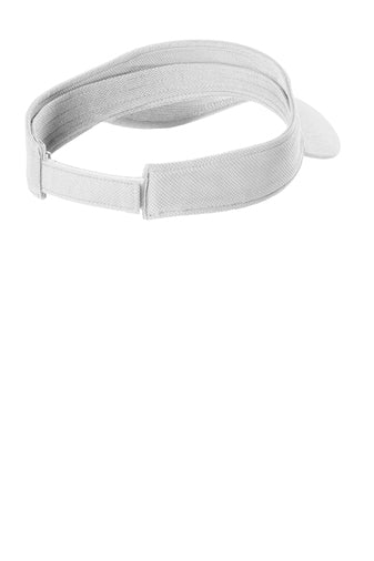 Visor White [Tennis Stacked Logo] Swinging Volley