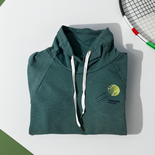 Women’s Funnel Neck Pullover Dark Green [Ball Logo] Swinging Volley