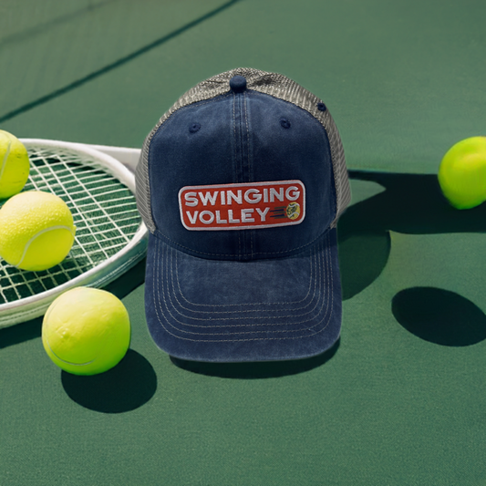 Vintage Trucker Hat Navy [Tennis Badge Logo] Swinging Volley