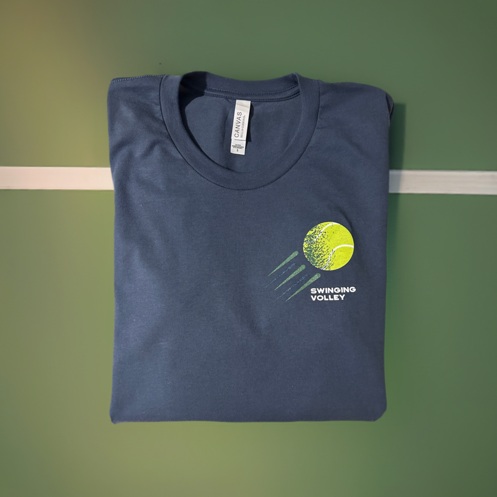 Short Sleeve T-Shirt Vintage Navy Unisex [Tennis Ball Logo]