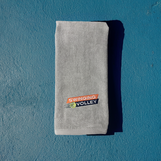 Sport Towel Gray [Tennis Stacked Logo] Swinging Volley