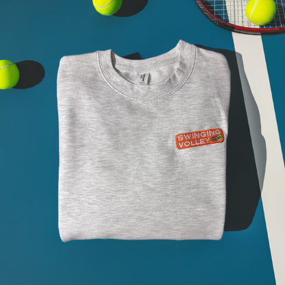 College Crew Sweatshirt Ash Unisex [Tennis Badge Logo] Swinging Volley *Sample Sale*