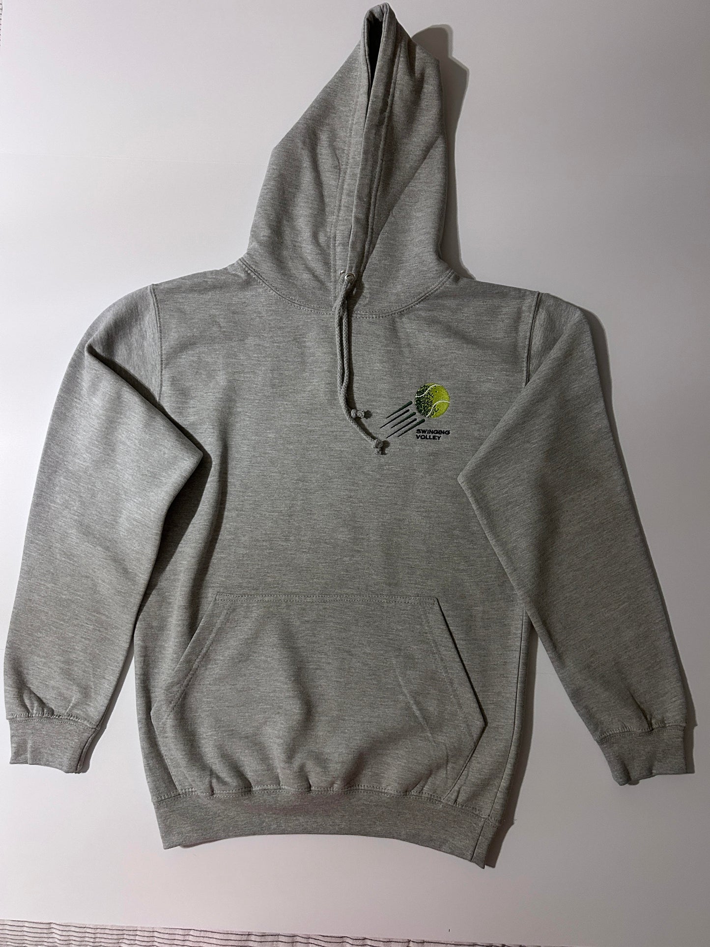 College Hoodie Heather Gray Unisex [Tennis Ball Logo] Swinging Volley